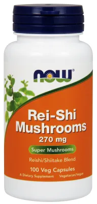 NOW Supplements Rei-Shi Mushrooms 270 mg - 100 Veg Capsules