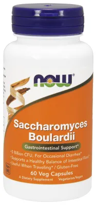 NOW Supplements Saccharomyces Boulardii - 60 Veg Capsules