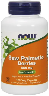 NOW Supplements Saw Palmetto Berries 550 mg - 100 Veg Capsules