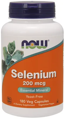 NOW Supplements Selenium 200 mcg - 180 Veg Capsules
