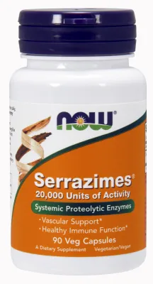 NOW Supplements Serrazimes 20,000 Units - 90 Veg Capsules