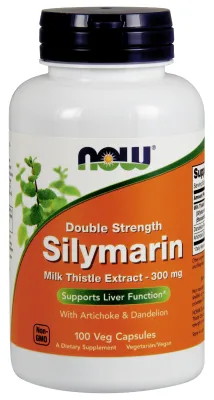 NOW Supplements Silymarin, Double Strength 300 mg - 100 Veg Capsules