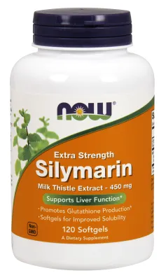 NOW Supplements Silymarin Milk Thistle Extract, Extra Strength 450 mg - 120 Softgels