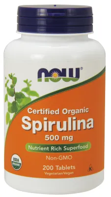 NOW Supplements Spirulina 500 mg, Organic - 200 Tablets
