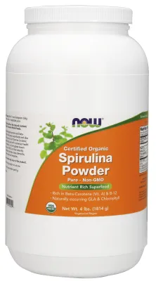 NOW Supplements Spirulina Powder, Organic - 4 lbs.