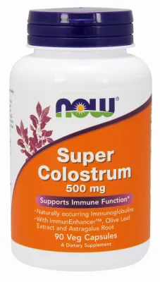 NOW Supplements Super Colostrum 500 mg - 90 Veg Capsules