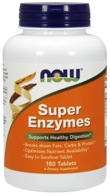NOW Supplements Super Enzymes - 180 Tablets