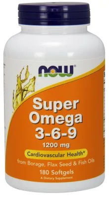 NOW Supplements Super Omega 3-6-9 1200 mg - 180 Softgels