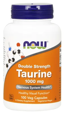 NOW Supplements Taurine, Double Strength 1000 mg - 100 Veg Capsules