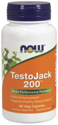 NOW Supplements TestoJack 200 Extra Strength - 60 Veg Capsules