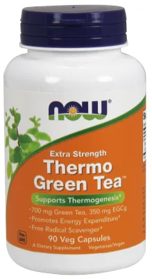NOW Supplements Thermo Green Tea Extra Strength - 90 Veg Capsules