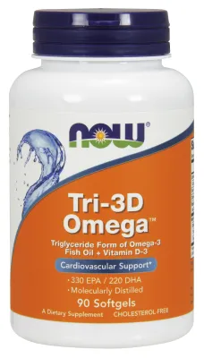 NOW Supplements Tri-3D Omega - 90 Softgels