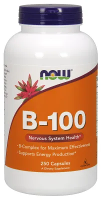 NOW Supplements Vitamin B-100 - 250 Veg Capsules