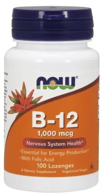 NOW Supplements Vitamin B-12 1000 mcg - 100 Lozenges