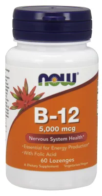 NOW Supplements Vitamin B-12 5000mcg - 60 Lozenges