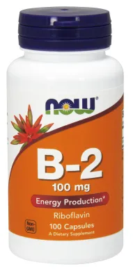 NOW Supplements Vitamin B-2 100 mg - 100 Veg Capsules