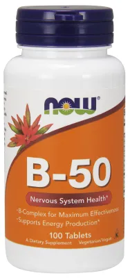 NOW Supplements Vitamin B-50 - 100 Tablets