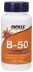 NOW Supplements Vitamin B-50 - 100 Tablets