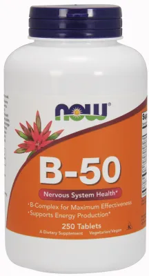 NOW Supplements Vitamin B-50 - 250 Tablets