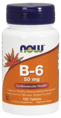 NOW Supplements Vitamin B-6 50mg - 100 Tablets