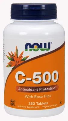 NOW Supplements Vitamin C-500 - 250 Tablets