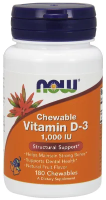 NOW Supplements Vitamin D-3 1000 IU - 180 Chewables