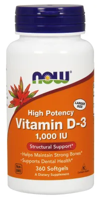 NOW Supplements Vitamin D-3 1000 IU - 360 Softgels