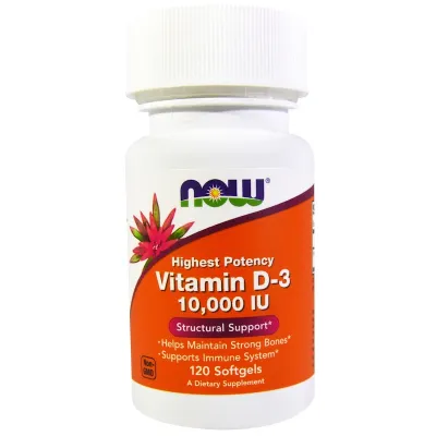 NOW Supplements Vitamin D-3 10,000 IU - 120 Softgels