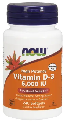 NOW Supplements Vitamin D-3 5000 IU - 240 Softgels