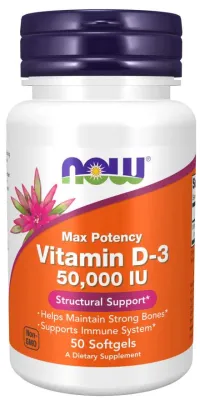 NOW Supplements Vitamin D-3 50,000 - 50 Softgels