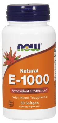 NOW Supplements Vitamin E-1000 IU Mixed Tocopherols - 50 Softgels