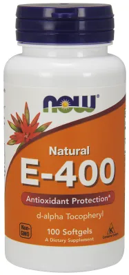 NOW Supplements Vitamin E-400 D-Alpha Tocopheryl - 100 Softgels