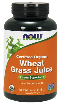 NOW Supplements Wheat Grass Juice Powder, Organic - 4 oz.
