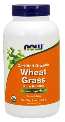 NOW Supplements Wheat Grass Powder, Organic - 9 oz.