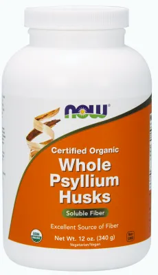 NOW Supplements Whole Psyllium Husks, Organic - 12 oz.