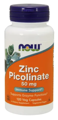 NOW Supplements Zinc Picolinate 50 mg - 120 Veg Capsules